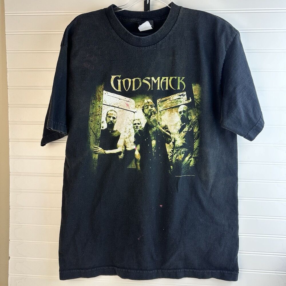 Vintage 2000 Godsmack Band Tee Giant Tag Distressed Faded Paint Splatter Grunge